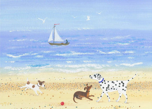 Doggy Plays On the Beach | Poster