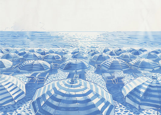 Striped Umbrellas | Poster