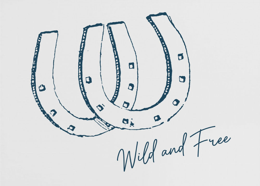 Horseshoe Wild and Free Navy Blue | Poster