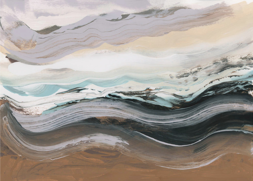 Abstract Landscape Waves Mocha | Canvas