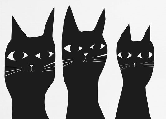 Three black cats peeking cat | Canvas