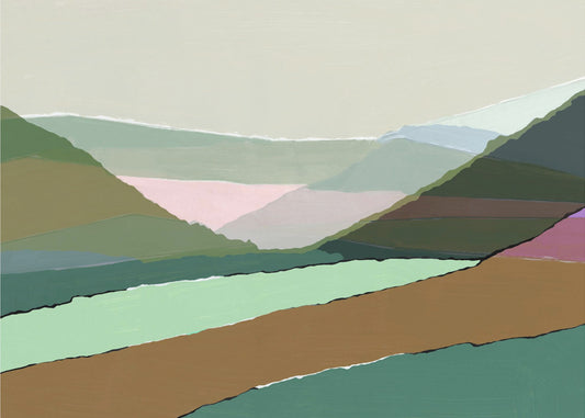 Layered Mountains And Valleys In Muted Earthy Tones | Poster