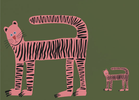 Tiger cat and cub baby | Canvas