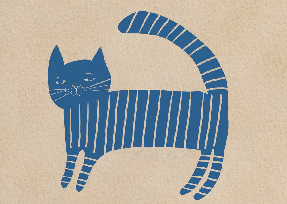 Blue cat nursery | Canvas