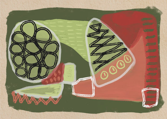 Abstract green and red | Canvas