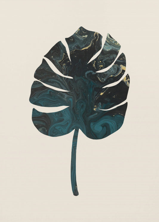 Monstera Marble Green | Poster
