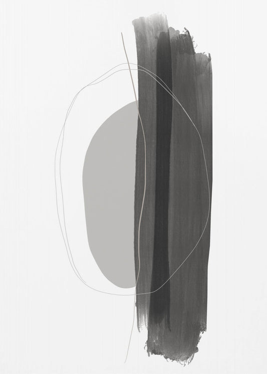 Monochrome Brushstrokes | Poster