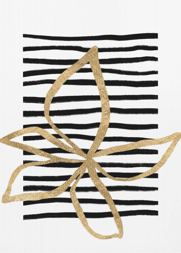 Golden Leaf Lines | Canvas