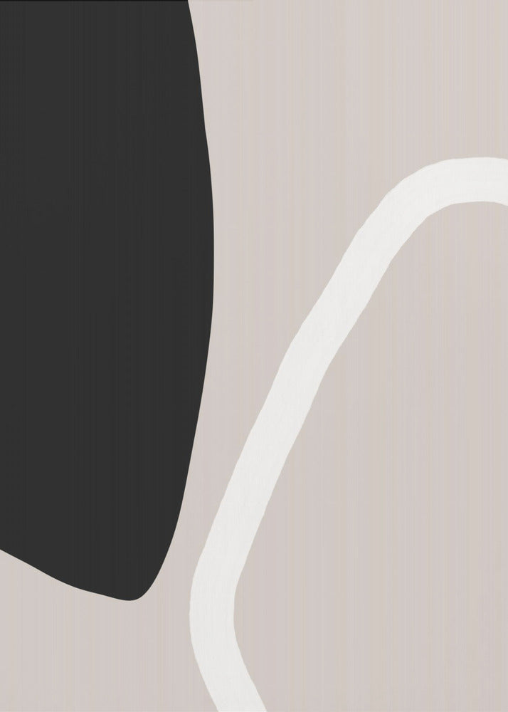 Bold Black Shapes and a White Line | Canvas