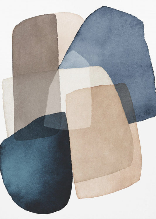 Blue Brown Blocks | Canvas