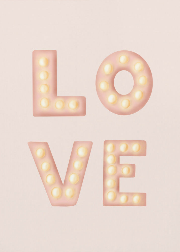 LOVE Light Letters Pink | Canvas