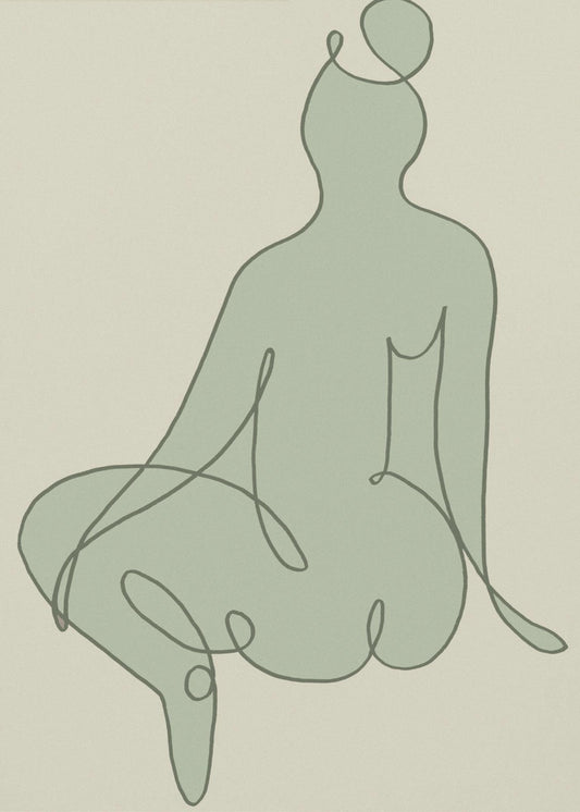 Sitting Down Green | Canvas