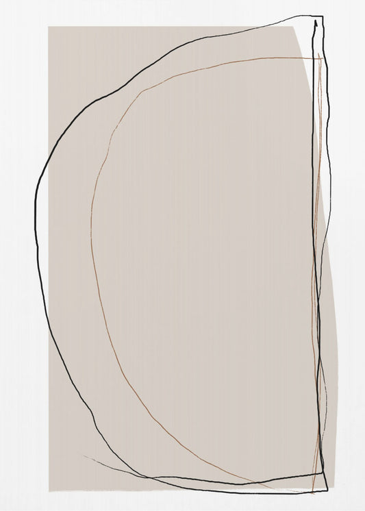 Elegant Line Art On A Neutral Beige Background | Canvas