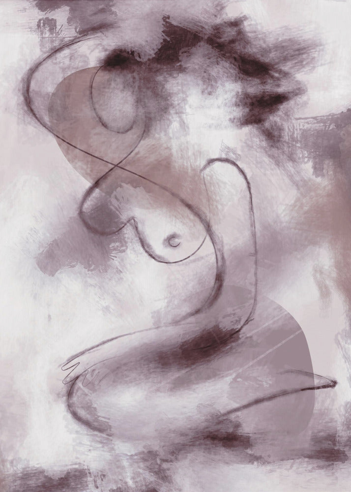 WOMAN FIGURATIVE ABSTRACT PAINTING PURPLE | Canvas