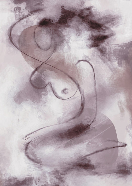 WOMAN FIGURATIVE ABSTRACT PAINTING PURPLE | Canvas