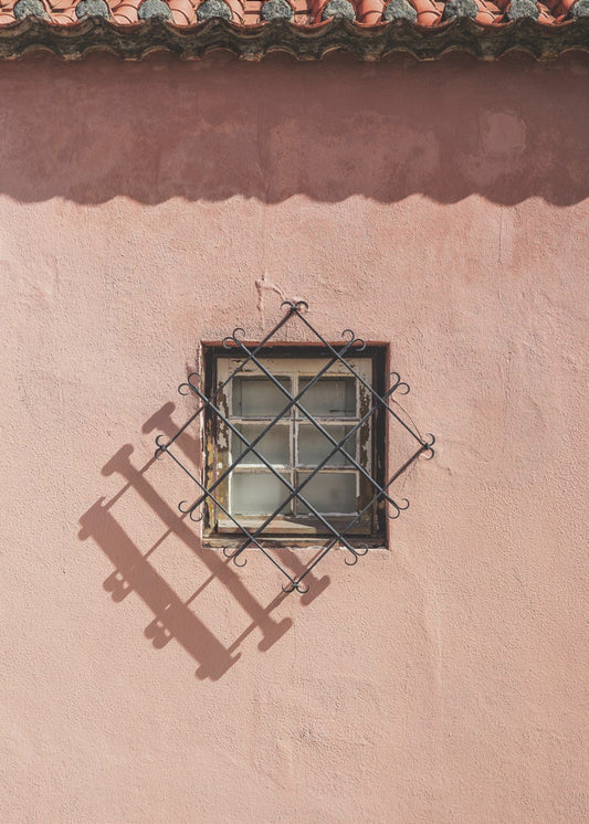 Rustic Pink Wall With A Vintage Window | Canvas