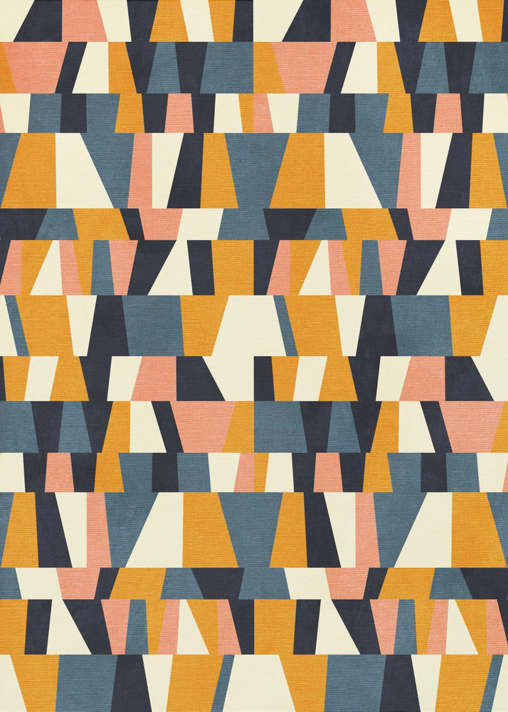 Rainbow Plus Shapes Blue Mustard14 | Canvas