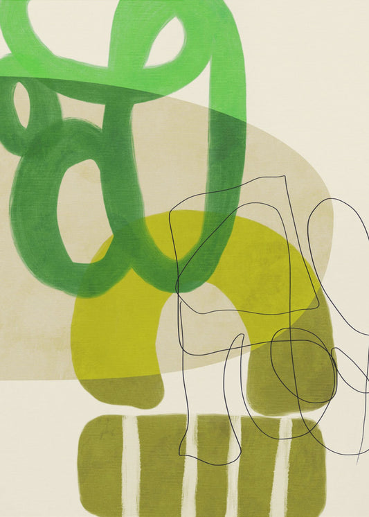 Painted Lines Green Tan 2 Kopie | Canvas