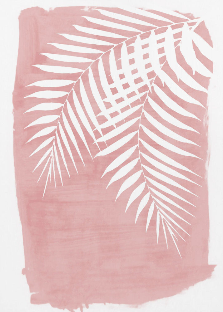 Pink Palm Leaves Foliage Silhouette | Canvas