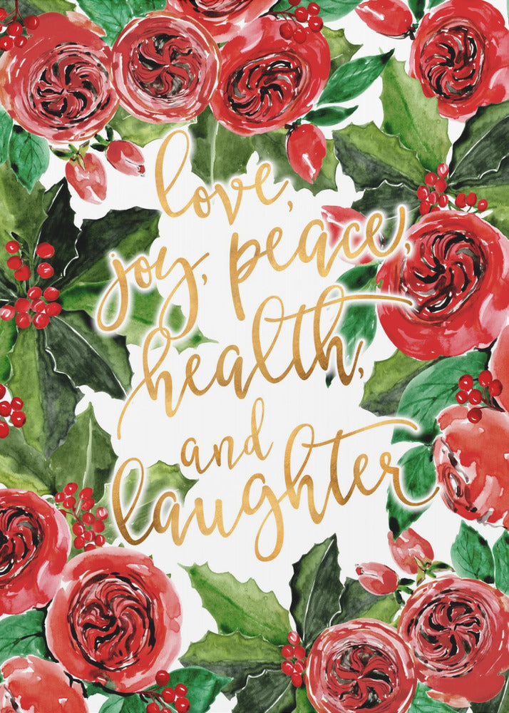 Best wishes holiday red roses | Canvas