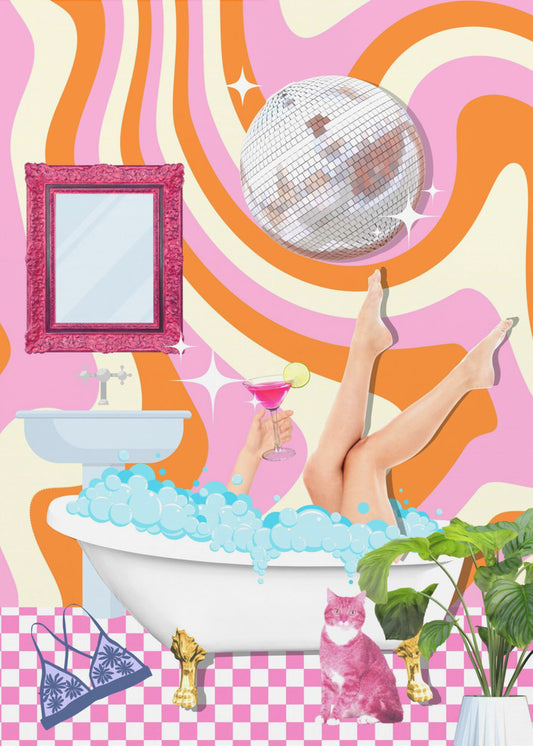 Groovy Bathtub Bliss | Poster