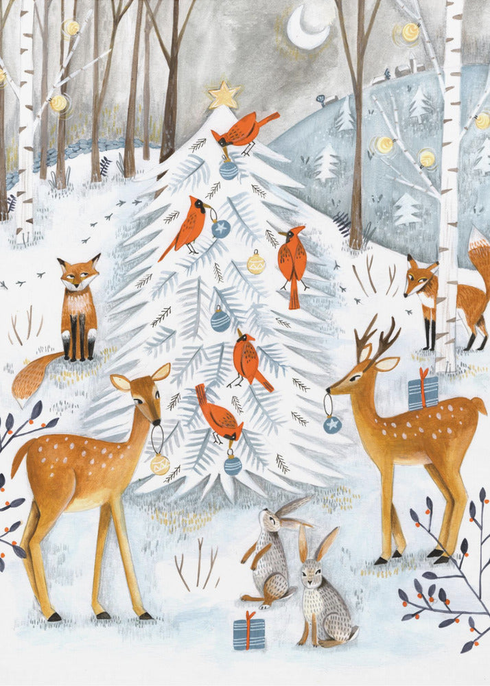 Christmas in the winter animal forest | Poster