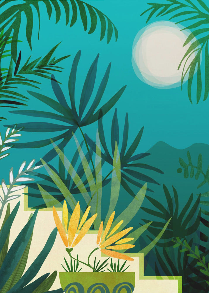 Rainforest With Moonlight | Canvas