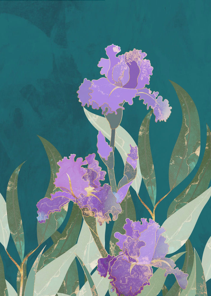 Iris Flower Turquoise | Canvas