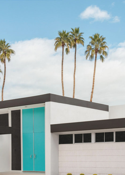 Turquoise Blue Doors on a Modern Home | Poster