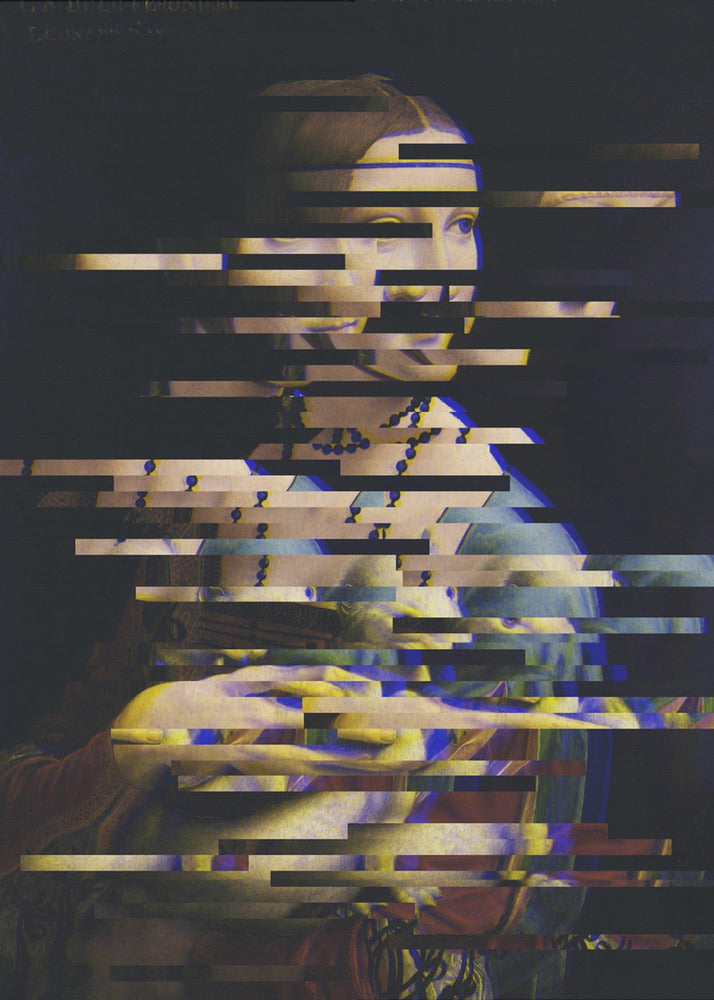Glitched Leonardo da Vinci's Lady with an Ermine | Canvas