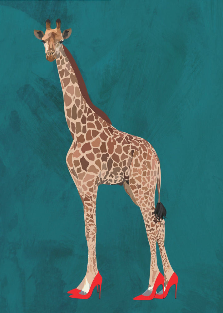 Giraffe turquouise heels | Canvas