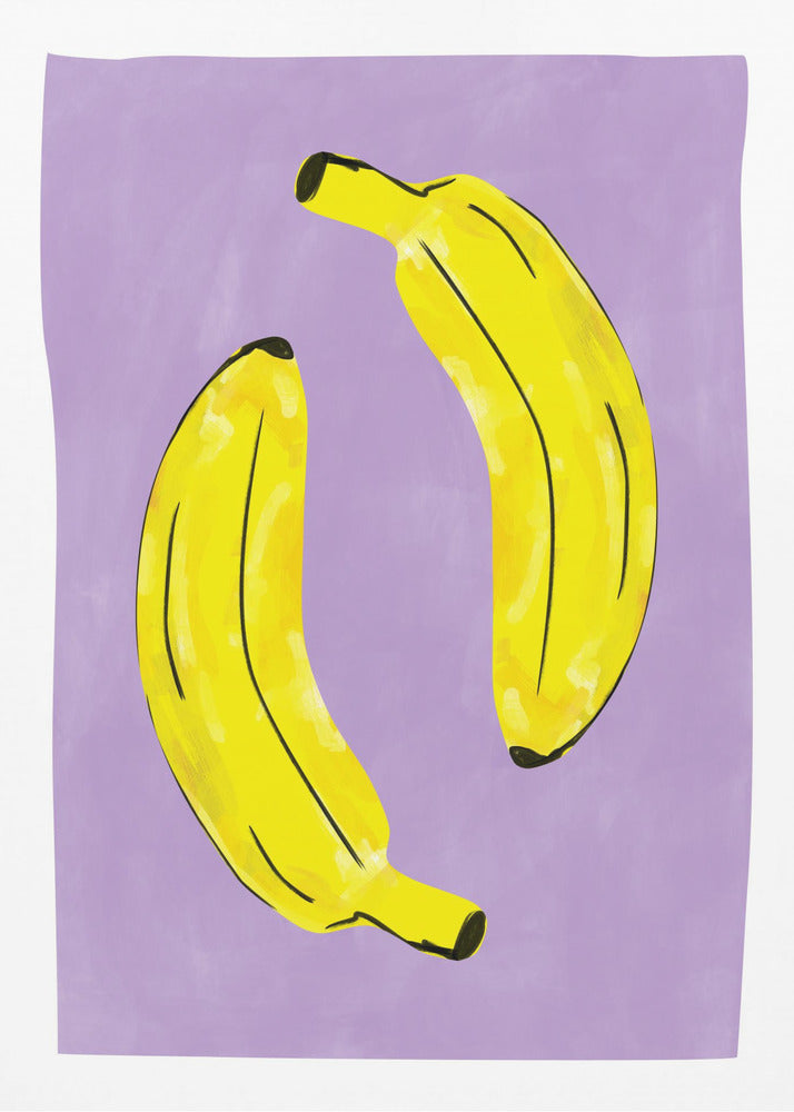 Two Vibrant Yellow Bananas | Canvas