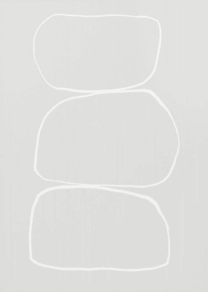 Three Hand Drawn White Stones | Canvas