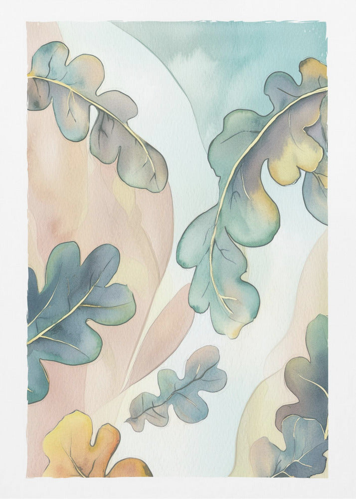 Watercolor Oak Leafs | Canvas