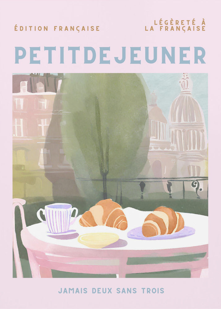 Petit Dejeuner, Croissants, Paris, Pastell | Canvas