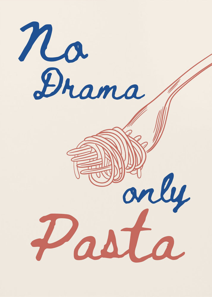 No drama only pasta, Illustration + Text | Canvas