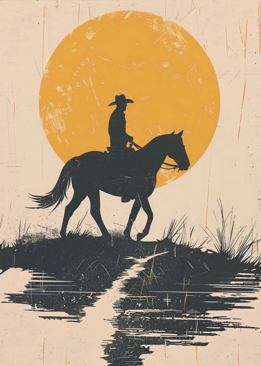 Cowboy In the Sunset | Poster