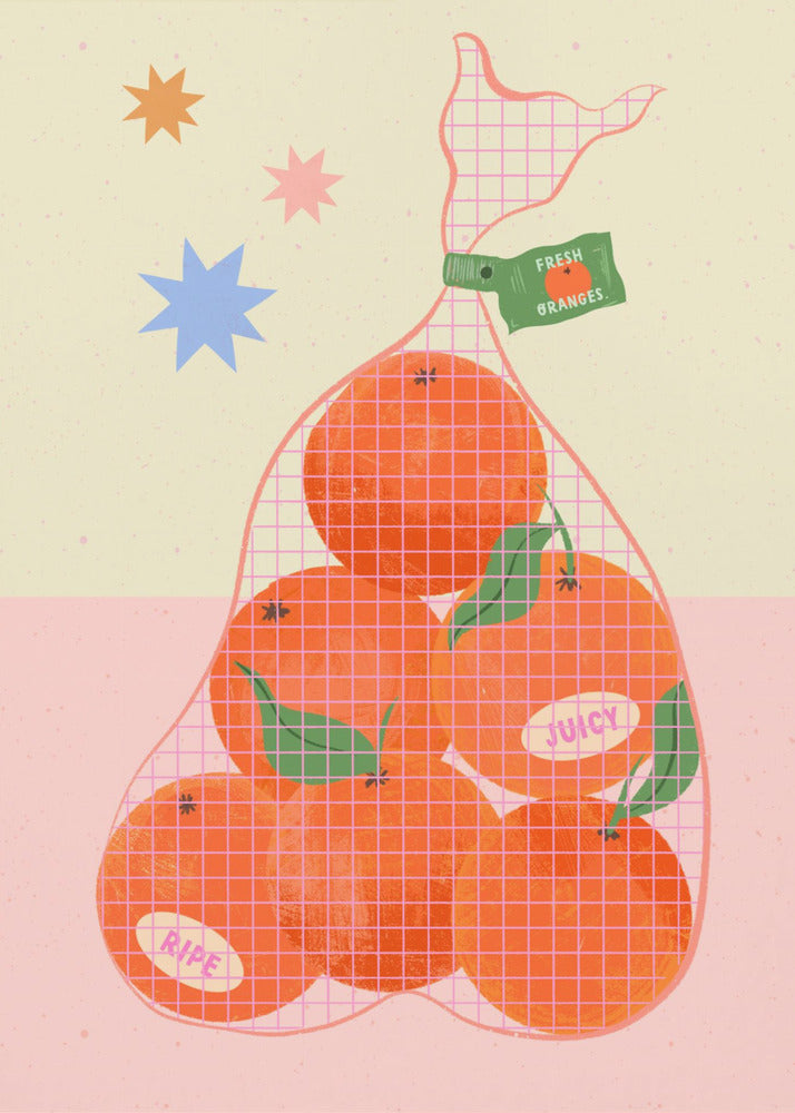 Fresh and Ripe Oranges | Poster