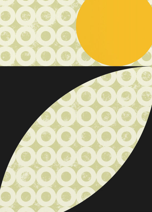 Geometric Shapes with a Bold Yellow Circle | Canvas
