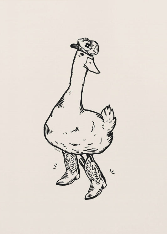Duck wearing Western Boots | Poster