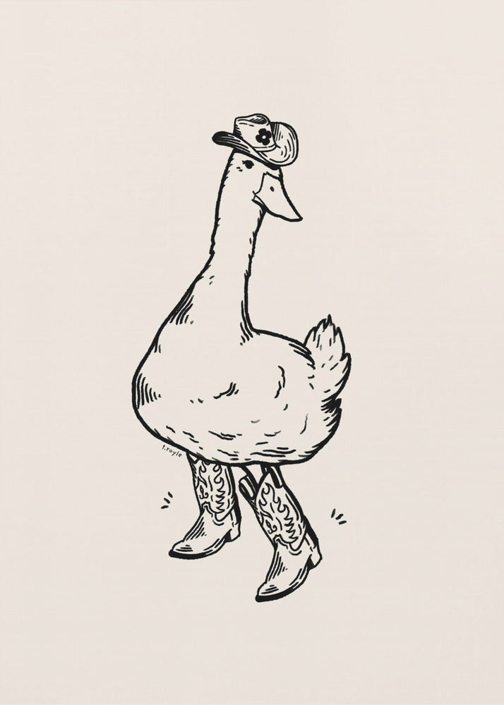 Duck wearing Western Boots | Poster