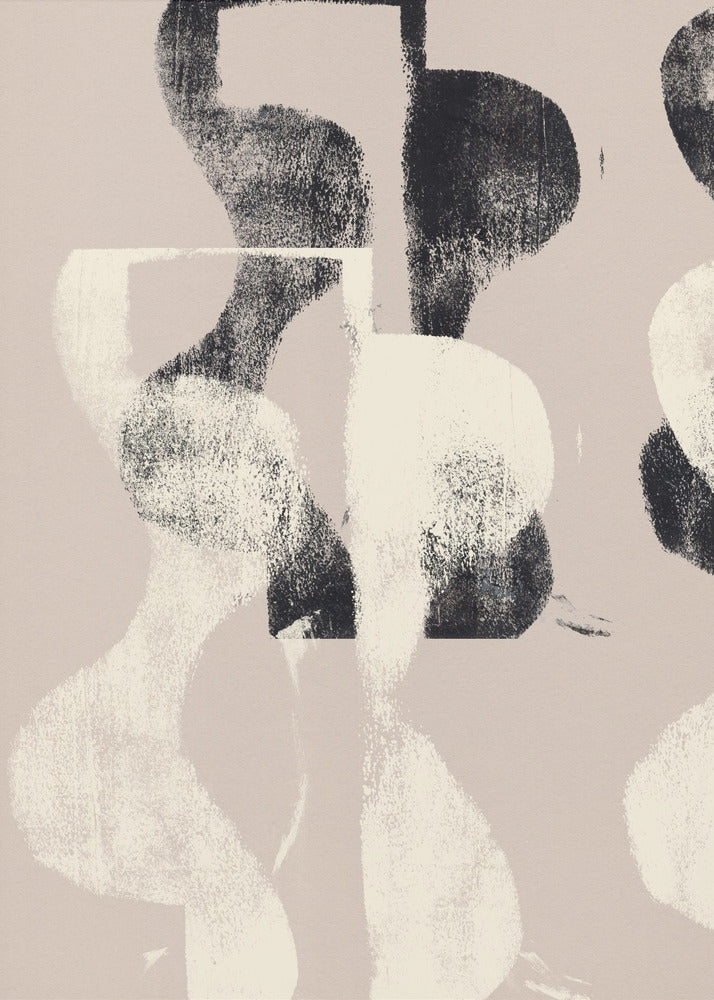 Tango – Organic Shapes in Black and Beige | Poster