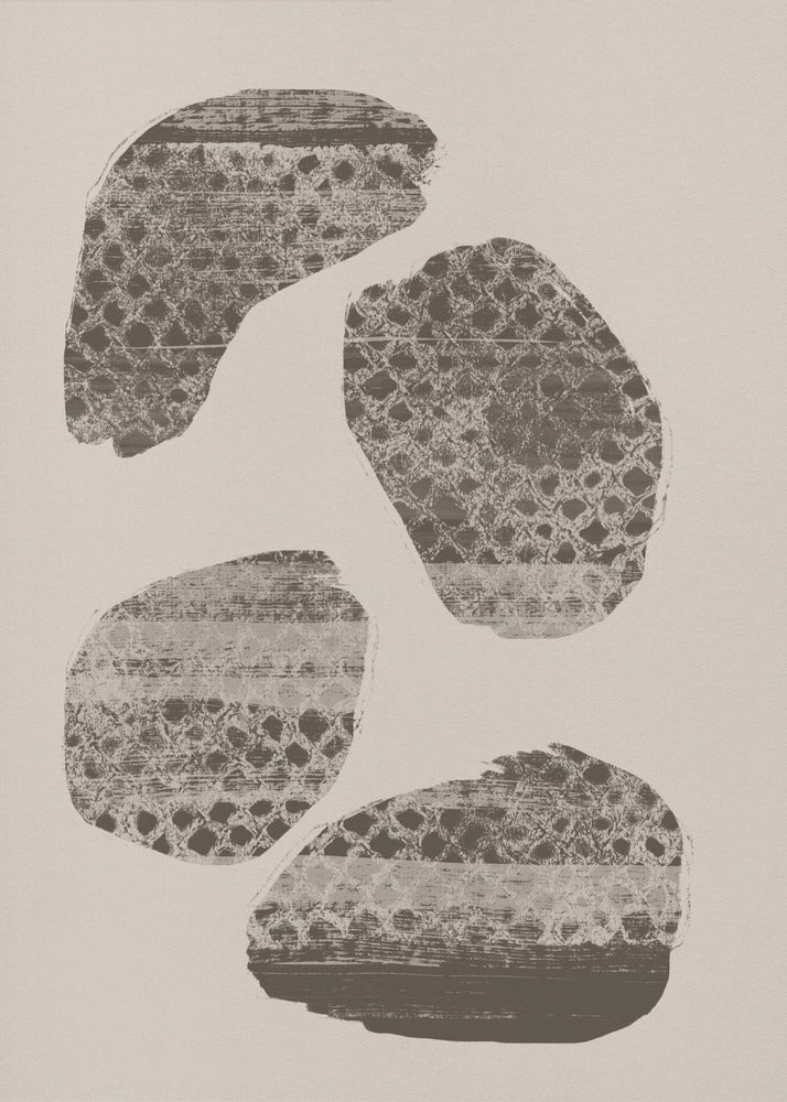 Stonescape – Abstract Organic Shapes in Taupe and Brown | Poster
