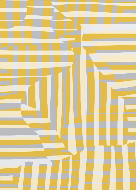 Yellow line and stripe with grey variation | Canvas