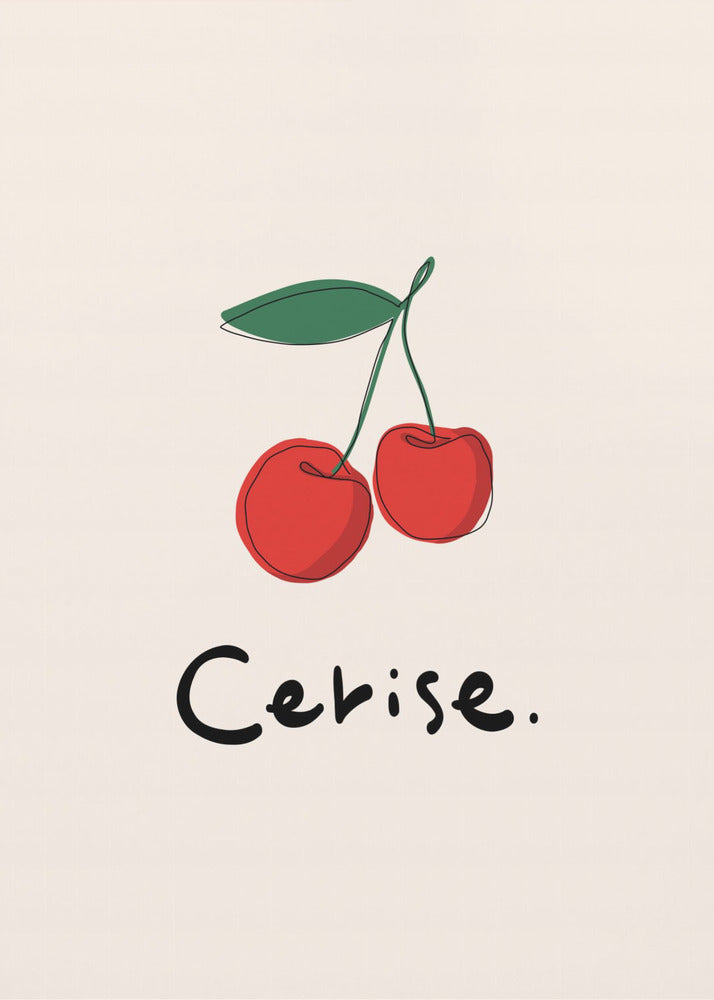 Modern French Fruits Collection "Cherry / Cerise" | Canvas