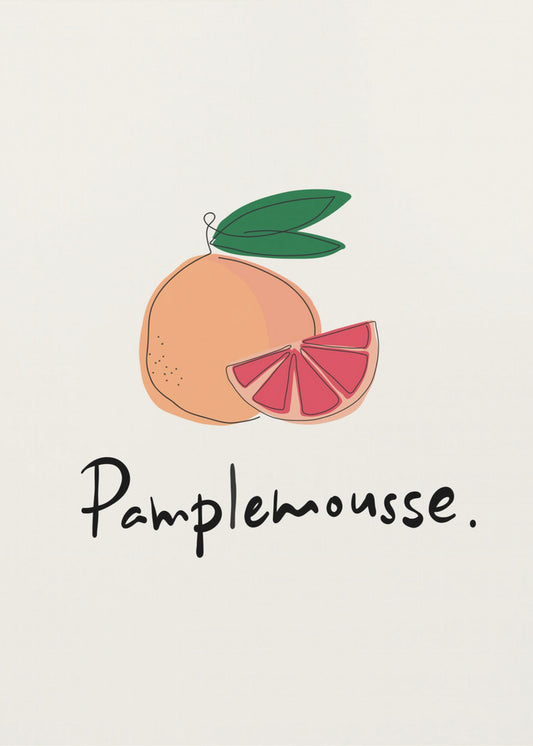 Modern French Fruits Collection "Grapefruit / Pamplemousse" | Canvas