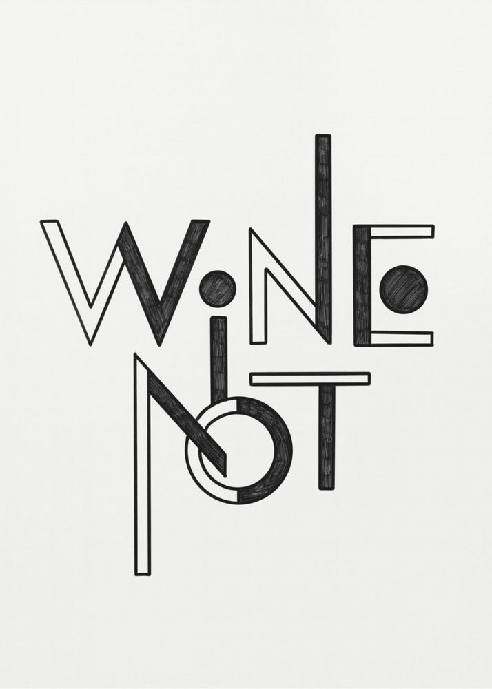 Wine Not hand-drawn text & quote | Canvas