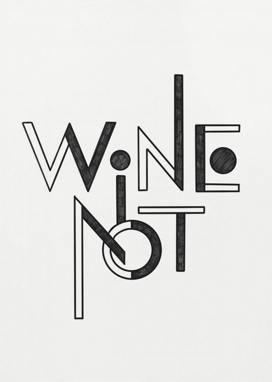 Wine Not hand-drawn text & quote | Canvas