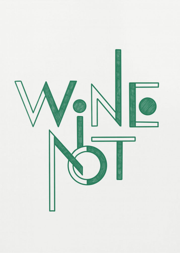 Wine Not hand-drawn text & quote | Canvas