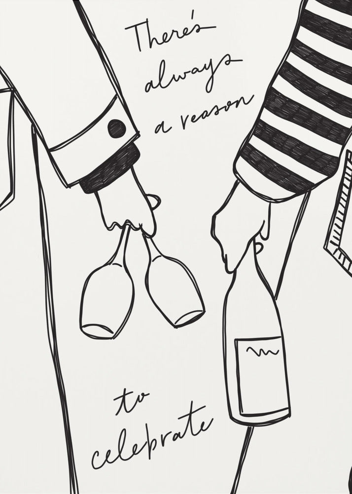 Woman holding wine bottle and wine glass (Black & White) - Wine Vin Femme Noir et Blanc | Poster